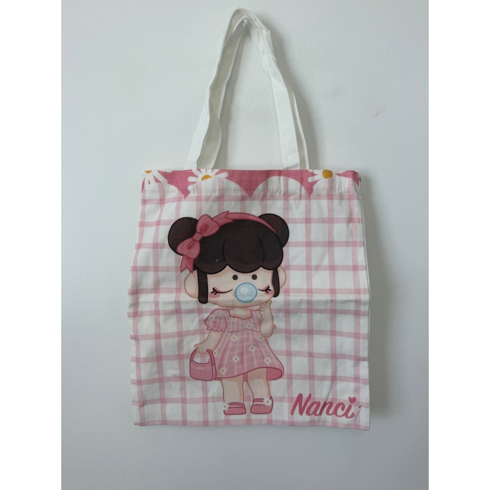 Nanci-Inspired Pink Gingham Canvas Tote – Bubblegum Design‎ – NWOT